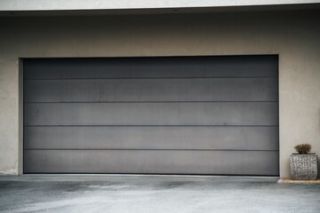 Exterior view of a beautiful house with garage gate.