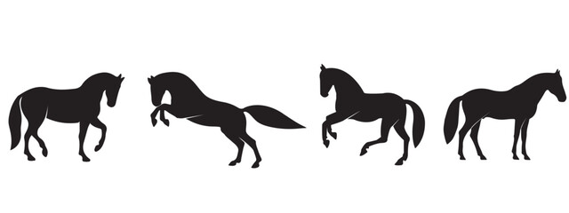 silhouette of horses vector eps 10