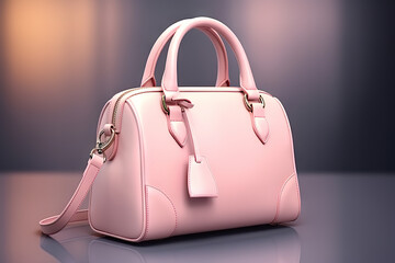 Elegant Beautiful Trendy Smooth Youth Women's Handbag in Light Pink. created with Generative AI