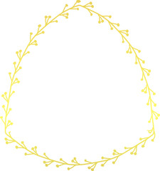 Curvilinear Triangle Shape luxury gold frame golden vector flower frame wreath floral Vector laurel decoration picture frame branches elements wedding anniversary new year Christmas background