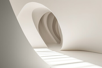 Soft White Architecture Interior, generative AI