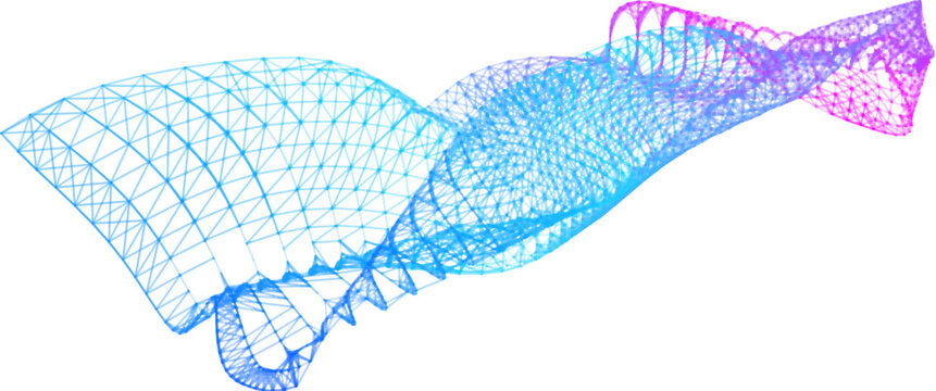 Network lines. Net wave information flow. Scientific paradigm solutions future. Forward vision progress. Big data cells deep development analysis. foresight conference background banner.