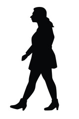 Woman silhouette vector on white background ,people in black and white, illustration for creative content.