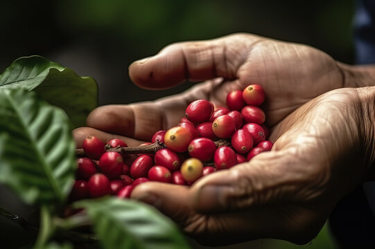 From Bean Harvesting Coffee Berries with Care and Expertise. created with Generative AI