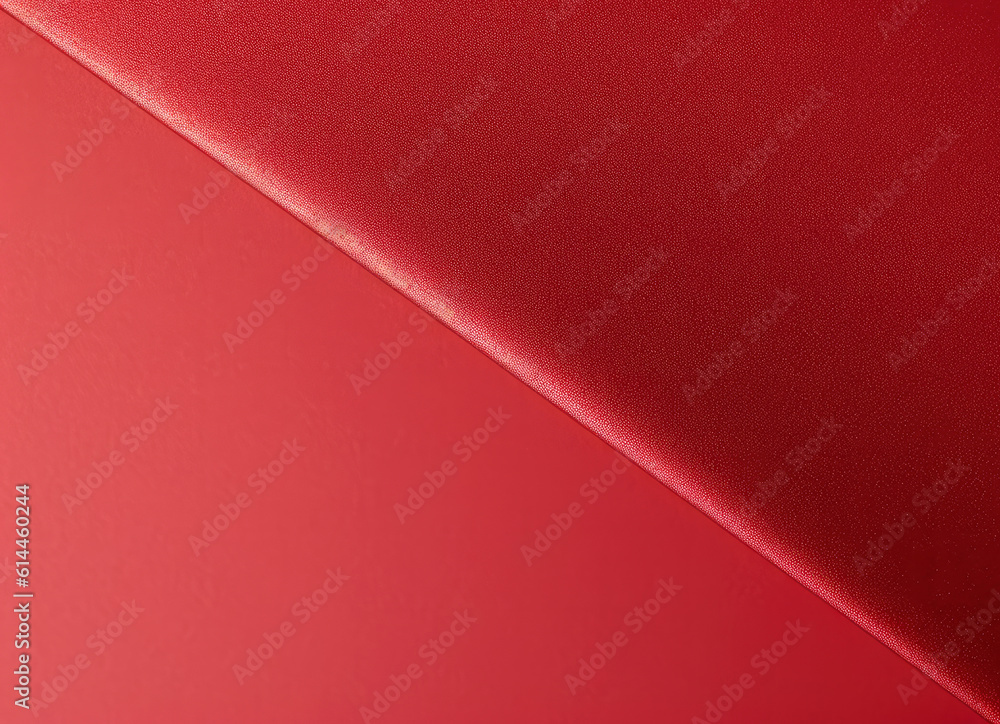 Poster Red leather texture diagonal background for design with copy space for text. High quality photo