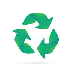green recycling arrow symbol Reuse concept for the planet. 3d illustration.