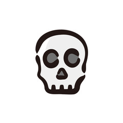 Skull - Halloween icon/illustration (Hand-drawn line, colored version)