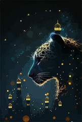 night city with leopard