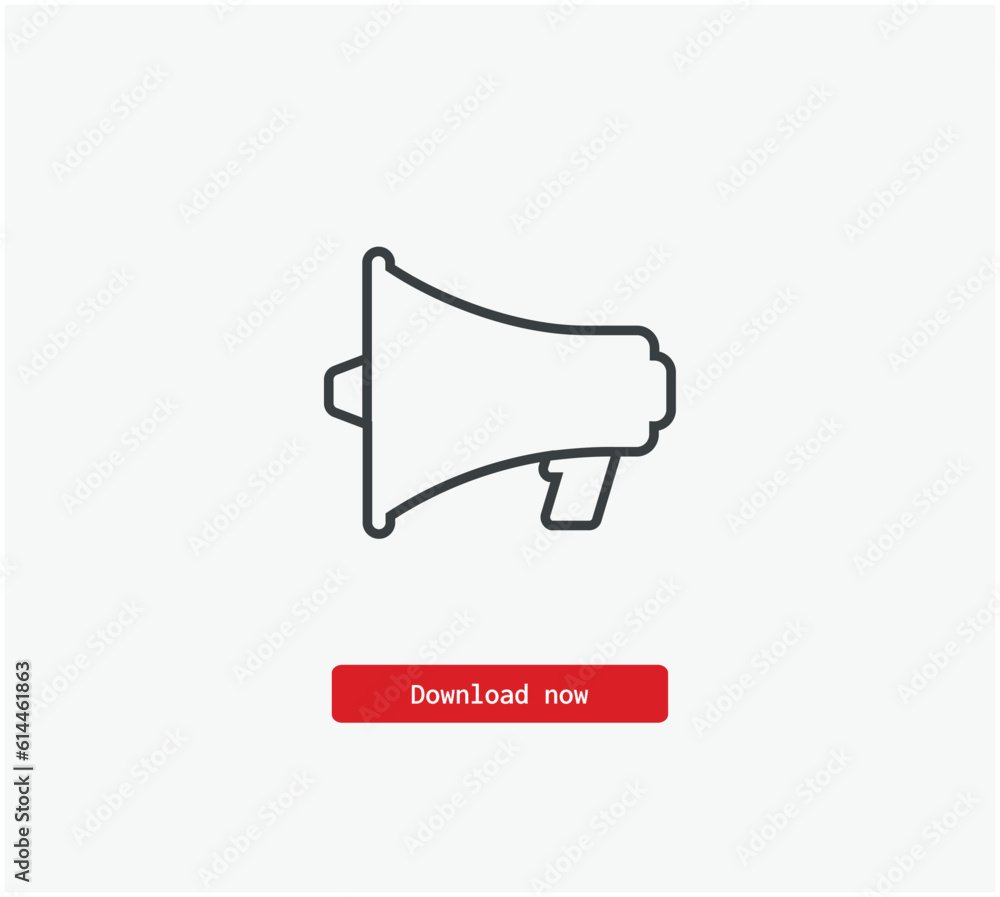 Poster loudspeaker vector icon. symbol in line art style for design, presentation, website or mobile apps e