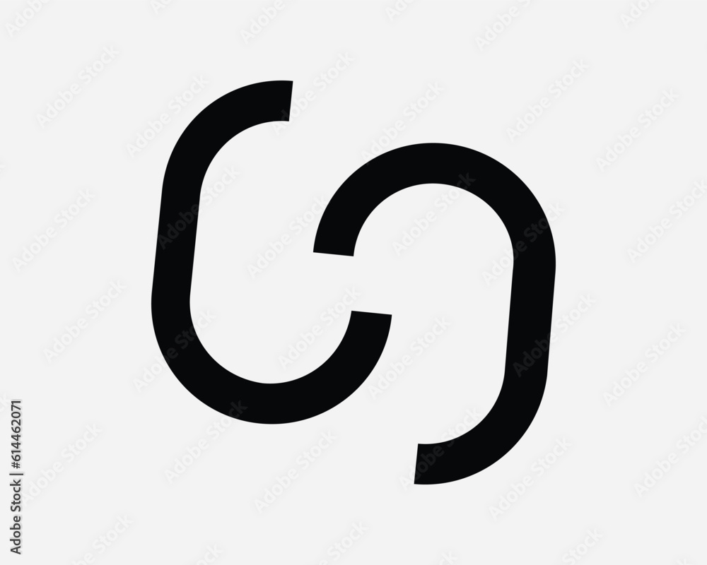 Aufkleber broken link icon. chain connection network connect break disconnect fail weak black white sign symbo