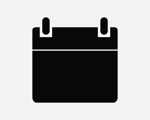 Calendar Icon. Event Deadline Reminder Appointment Schedule Organizer App. Black White Sign Symbol Illustration Artwork Graphic Clipart EPS Vector