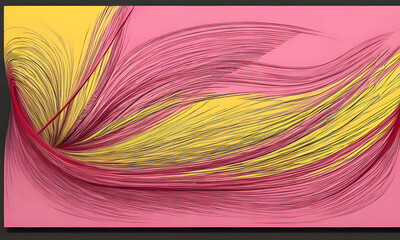 3D line movement, texture using different shades of pink, red and yellow, Generative AI, Generative, AI