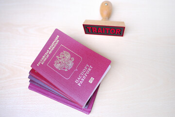 Different foreign, International biometric Russian passports of a citizen of the Russian Federation...