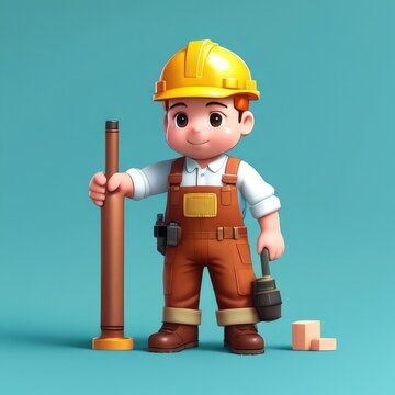  A 3D Miniature Depiction of a Worker's Diligence and Commitment