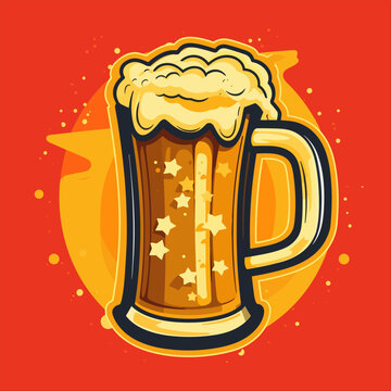 Beer mug vector abstract  illustration 
