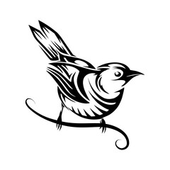 bird tribal tattoo silhouette design