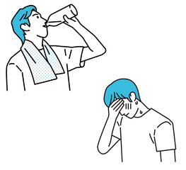 熱中症予防の男性アイコン