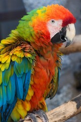 portrait of a colorful macaw parrot 