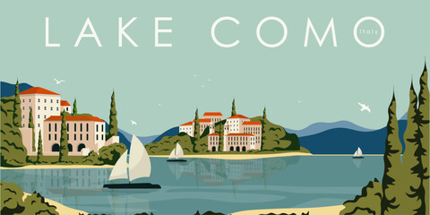 Lake Como Italy landscape website background banner.