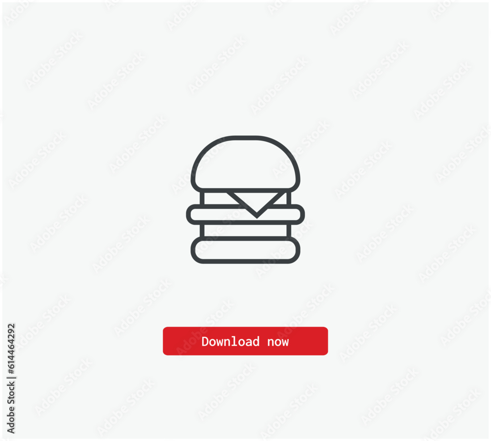 Poster burger vector icon. symbol in line art style for design, presentation, website or mobile apps elemen