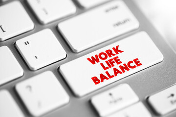 Work Life Balance text concept button on keyboard for presentations and reports