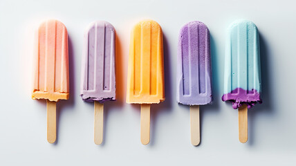 Colorful popsicle in the summer on white background