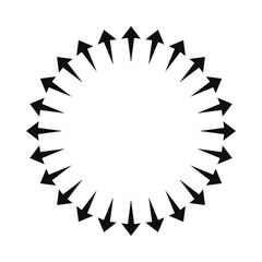 Radial Bursting Arrows Circle Silhouette Icon