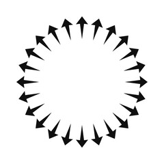 Radial Bursting Arrows Circle Silhouette Icon