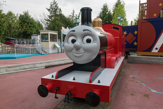 Smiling James stream engine figure at Thomas land theme park