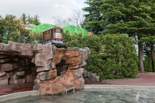 Toby tram locomotive engine figure at Thomas land theme park