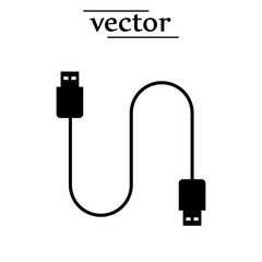 USB cable icon, Charger symbol modern, simple, vector, icon for website design, mobile app, ui. Vector.eps