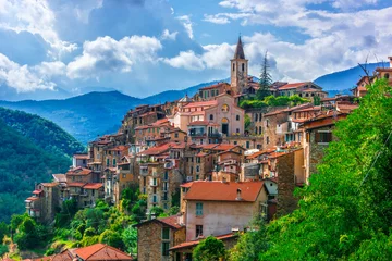 Foto op Plexiglas View of Apricale in the Province of Imperia, Liguria, Italy © monticellllo