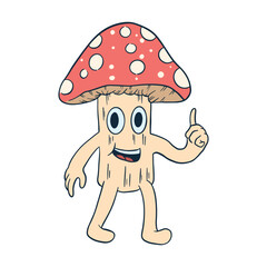 Cute Mushroom Cartoon ,good for graphic design resources, prints, merch, posters, children books, and more.