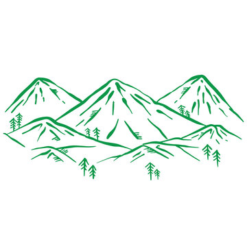 Mountains Outline art ,good for graphic design resources, prints, books cover, coloring books, posters, and more.