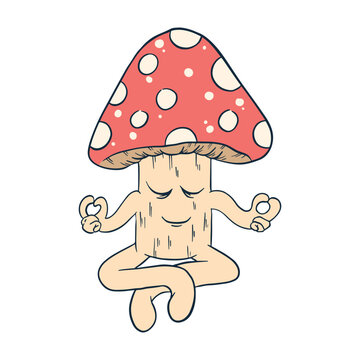 Cute Mushroom Cartoon ,good for graphic design resources, prints, merch, posters, children books, and more.