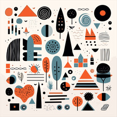 Hand drawn doodle abstract illustration