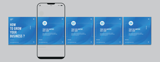 Set of Instagram Carousel Post, editable social media instagram carousel post, modern and creative business carousel post template, eps 10. © Graphaxil