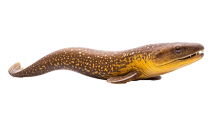Moray eel isolated on the transparent background PNG. AI generative.