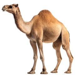 Camel isolated on the transparent background PNG. AI generative.