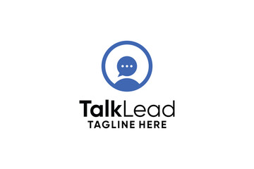 Leader chat bubble logo icon design