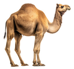 Camel isolated on the transparent background PNG. AI generative.