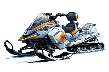 Snowmobile Illustration. Transportation illustration. Generative AI