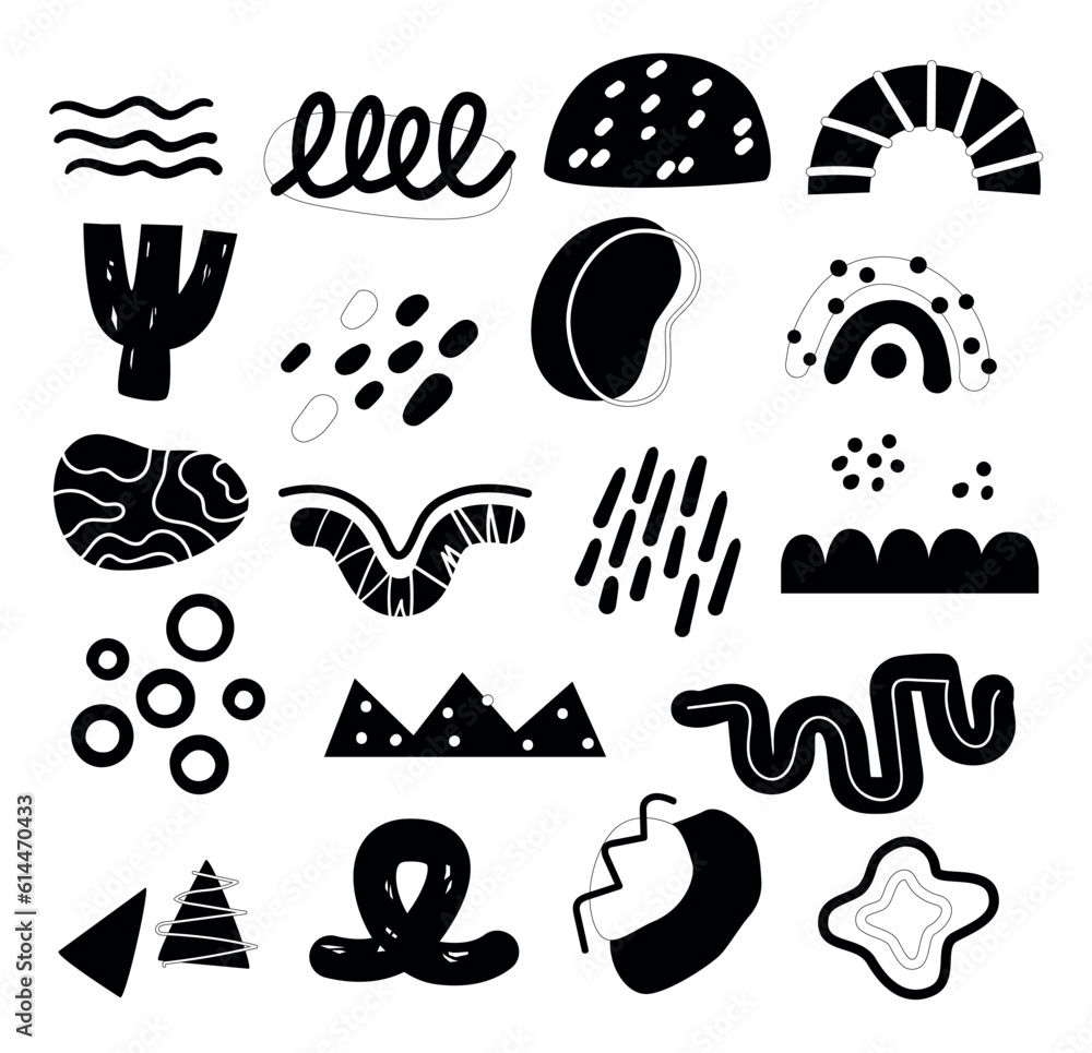 Poster black and white charming pattern with childlike essence, perfect for adding a touch of innocence and