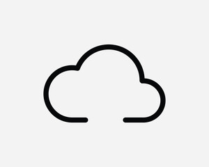 Cloud Icon. Weather Season Climate Cloudy Web Computer Data Storage Server. Black White Sign Symbol Illustration Artwork Graphic Clipart EPS Vector