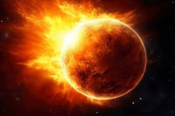 Solar Planet Illustration . Generative AI