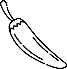 Pepper black and white vector line icon