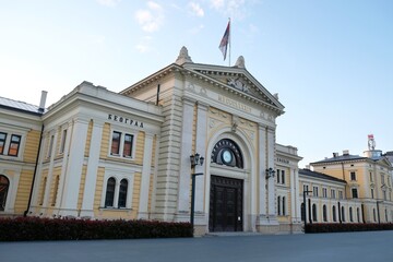 Fototapeta na wymiar Old railway station building in Belgrade, Serbia