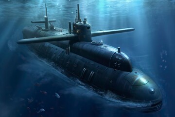 Submarine Illustration. Transportation illustration. Generative AI