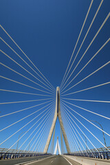 Fototapeta premium Steel and concrete suspension bridge