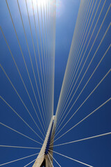 Steel and concrete suspension bridge